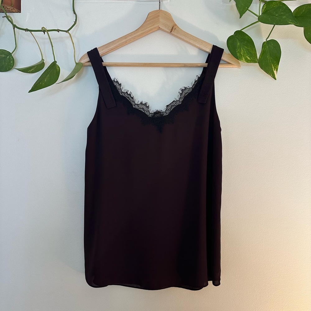 Babaton Deep Purple Lace Trim Blouse